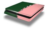 Vinyl Decal Skin Wrap compatible with Sony PlayStation 4 Slim Console Ripped Colors Green Pink (PS4 NOT INCLUDED)
