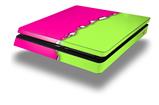 Vinyl Decal Skin Wrap compatible with Sony PlayStation 4 Slim Console Ripped Colors Hot Pink Neon Green (PS4 NOT INCLUDED)
