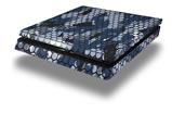 Vinyl Decal Skin Wrap compatible with Sony PlayStation 4 Slim Console HEX Mesh Camo 01 Blue (PS4 NOT INCLUDED)
