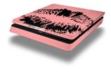 Vinyl Decal Skin Wrap compatible with Sony PlayStation 4 Slim Console Big Kiss Lips Black on Pink (PS4 NOT INCLUDED)
