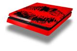 Vinyl Decal Skin Wrap compatible with Sony PlayStation 4 Slim Console Big Kiss Lips Black on Red (PS4 NOT INCLUDED)