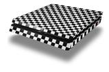 Vinyl Decal Skin Wrap compatible with Sony PlayStation 4 Slim Console Checkered Canvas Black and White (PS4 NOT INCLUDED)