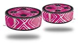Skin Wrap Decal Set 2 Pack for Amazon Echo Dot 2 - Wavey Fushia Hot Pink (2nd Generation ONLY - Echo NOT INCLUDED)