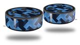 Skin Wrap Decal Set 2 Pack for Amazon Echo Dot 2 - Retro Houndstooth Blue (2nd Generation ONLY - Echo NOT INCLUDED)