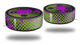 Skin Wrap Decal Set 2 Pack for Amazon Echo Dot 2 - Halftone Splatter Hot Pink Green (2nd Generation ONLY - Echo NOT INCLUDED)