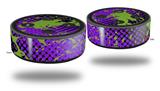 Skin Wrap Decal Set 2 Pack for Amazon Echo Dot 2 - Halftone Splatter Green Purple (2nd Generation ONLY - Echo NOT INCLUDED)