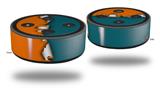 Skin Wrap Decal Set 2 Pack for Amazon Echo Dot 2 - Ripped Colors Orange Seafoam Green (2nd Generation ONLY - Echo NOT INCLUDED)