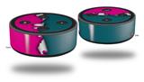 Skin Wrap Decal Set 2 Pack for Amazon Echo Dot 2 - Ripped Colors Hot Pink Seafoam Green (2nd Generation ONLY - Echo NOT INCLUDED)