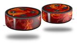 Skin Wrap Decal Set 2 Pack for Amazon Echo Dot 2 - Fire Flower (2nd Generation ONLY - Echo NOT INCLUDED)