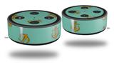 Skin Wrap Decal Set 2 Pack for Amazon Echo Dot 2 - Anchors Away Seafoam Green (2nd Generation ONLY - Echo NOT INCLUDED)