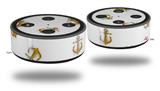 Skin Wrap Decal Set 2 Pack for Amazon Echo Dot 2 - Anchors Away White (2nd Generation ONLY - Echo NOT INCLUDED)