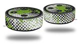 Skin Wrap Decal Set 2 Pack for Amazon Echo Dot 2 - Halftone Splatter Green White (2nd Generation ONLY - Echo NOT INCLUDED)