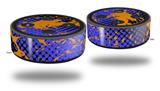 Skin Wrap Decal Set 2 Pack for Amazon Echo Dot 2 - Halftone Splatter Orange Blue (2nd Generation ONLY - Echo NOT INCLUDED)