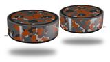 Skin Wrap Decal Set 2 Pack for Amazon Echo Dot 2 - WraptorCamo Old School Camouflage Camo Orange Burnt (2nd Generation ONLY - Echo NOT INCLUDED)
