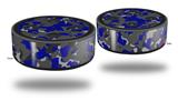 Skin Wrap Decal Set 2 Pack for Amazon Echo Dot 2 - WraptorCamo Old School Camouflage Camo Blue Royal (2nd Generation ONLY - Echo NOT INCLUDED)