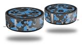 Skin Wrap Decal Set 2 Pack for Amazon Echo Dot 2 - WraptorCamo Old School Camouflage Camo Blue Medium (2nd Generation ONLY - Echo NOT INCLUDED)