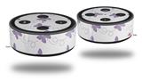 Skin Wrap Decal Set 2 Pack for Amazon Echo Dot 2 - Pastel Butterflies Purple on White (2nd Generation ONLY - Echo NOT INCLUDED)