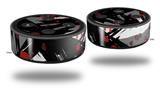 Skin Wrap Decal Set 2 Pack for Amazon Echo Dot 2 - Abstract 02 Red (2nd Generation ONLY - Echo NOT INCLUDED)
