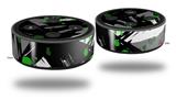 Skin Wrap Decal Set 2 Pack for Amazon Echo Dot 2 - Abstract 02 Green (2nd Generation ONLY - Echo NOT INCLUDED)