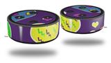 Skin Wrap Decal Set 2 Pack for Amazon Echo Dot 2 - Crazy Hearts (2nd Generation ONLY - Echo NOT INCLUDED)