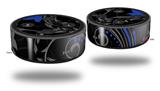 Skin Wrap Decal Set 2 Pack for Amazon Echo Dot 2 - Twisted Garden Gray and Blue (2nd Generation ONLY - Echo NOT INCLUDED)
