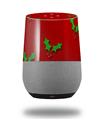 Decal Style Skin Wrap for Google Home Original - Christmas Holly Leaves on Red (GOOGLE HOME NOT INCLUDED)