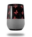 Decal Style Skin Wrap for Google Home Original - Pastel Butterflies Red on Black (GOOGLE HOME NOT INCLUDED)