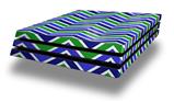 Vinyl Decal Skin Wrap compatible with Sony PlayStation 4 Pro Console Zig Zag Blue Green (PS4 NOT INCLUDED)
