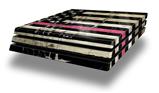 Vinyl Decal Skin Wrap compatible with Sony PlayStation 4 Pro Console Painted Faded and Cracked Pink Line USA American Flag (PS4 NOT INCLUDED)