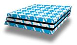 Vinyl Decal Skin Wrap compatible with Sony PlayStation 4 Pro Console Houndstooth Blue Neon (PS4 NOT INCLUDED)