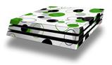 Vinyl Decal Skin Wrap compatible with Sony PlayStation 4 Pro Console Lots of Dots Green on White (PS4 NOT INCLUDED)