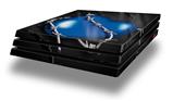 Vinyl Decal Skin Wrap compatible with Sony PlayStation 4 Pro Console Barbwire Heart Blue (PS4 NOT INCLUDED)