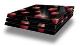 Vinyl Decal Skin Wrap compatible with Sony PlayStation 4 Pro Console Strawberries on Black (PS4 NOT INCLUDED)