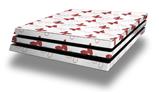 Vinyl Decal Skin Wrap compatible with Sony PlayStation 4 Pro Console Pastel Butterflies Red on White (PS4 NOT INCLUDED)