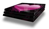 Vinyl Decal Skin Wrap compatible with Sony PlayStation 4 Pro Console Glass Heart Grunge Hot Pink (PS4 NOT INCLUDED)