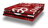 Vinyl Decal Skin Wrap compatible with Sony PlayStation 4 Pro Console Love and Peace Red (PS4 NOT INCLUDED)