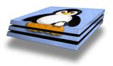 Vinyl Decal Skin Wrap compatible with Sony PlayStation 4 Pro Console Penguins on Blue (PS4 NOT INCLUDED)