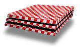 Vinyl Decal Skin Wrap compatible with Sony PlayStation 4 Pro Console Checkered Canvas Red and White (PS4 NOT INCLUDED)