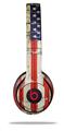 WraptorSkinz Skin Decal Wrap compatible with Beats Solo 2 and Solo 3 Wireless Headphones Painted Faded and Cracked USA American Flag Skin Only (HEADPHONES NOT INCLUDED)