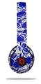 WraptorSkinz Skin Decal Wrap compatible with Beats Solo 2 and Solo 3 Wireless Headphones Scattered Skulls Royal Blue Skin Only (HEADPHONES NOT INCLUDED)