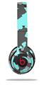 WraptorSkinz Skin Decal Wrap compatible with Beats Solo 2 and Solo 3 Wireless Headphones WraptorCamo Old School Camouflage Camo Neon Teal Skin Only (HEADPHONES NOT INCLUDED)