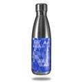Skin Decal Wrap for RTIC Water Bottle 17oz Triangle Mosaic Blue (BOTTLE NOT INCLUDED)