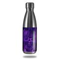Skin Decal Wrap for RTIC Water Bottle 17oz Flaming Fire Skull Purple (BOTTLE NOT INCLUDED)