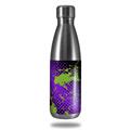 Skin Decal Wrap for RTIC Water Bottle 17oz Halftone Splatter Green Purple (BOTTLE NOT INCLUDED)