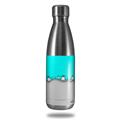 Skin Decal Wrap for RTIC Water Bottle 17oz Ripped Colors Neon Teal Gray (BOTTLE NOT INCLUDED)