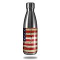 Skin Decal Wrap for RTIC Water Bottle 17oz Painted Faded and Cracked USA American Flag (BOTTLE NOT INCLUDED)
