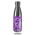 Skin Decal Wrap for RTIC Water Bottle 17oz Scattered Skulls Purple (BOTTLE NOT INCLUDED)