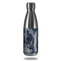 Skin Decal Wrap for RTIC Water Bottle 17oz HEX Mesh Camo 01 Blue (BOTTLE NOT INCLUDED)