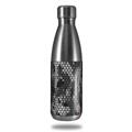 Skin Decal Wrap for RTIC Water Bottle 17oz HEX Mesh Camo 01 Gray (BOTTLE NOT INCLUDED)