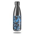 Skin Decal Wrap for RTIC Water Bottle 17oz WraptorCamo Old School Camouflage Camo Blue Medium (BOTTLE NOT INCLUDED)
